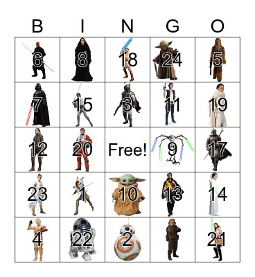 STAR WARS Bingo Card