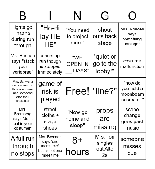 SOM Tech Week Bingo Card