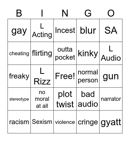 Tommorow's Teachings Bingo Card