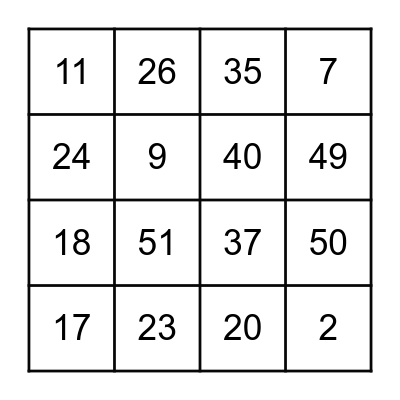 Loteria Bingo Card