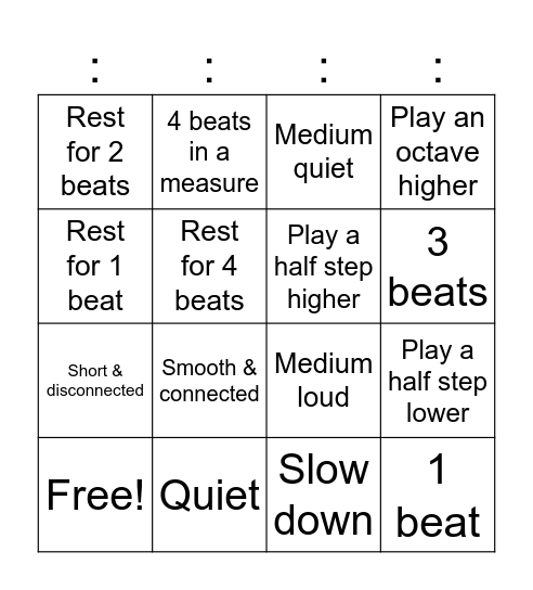 Music theory bingo 2 Bingo Card