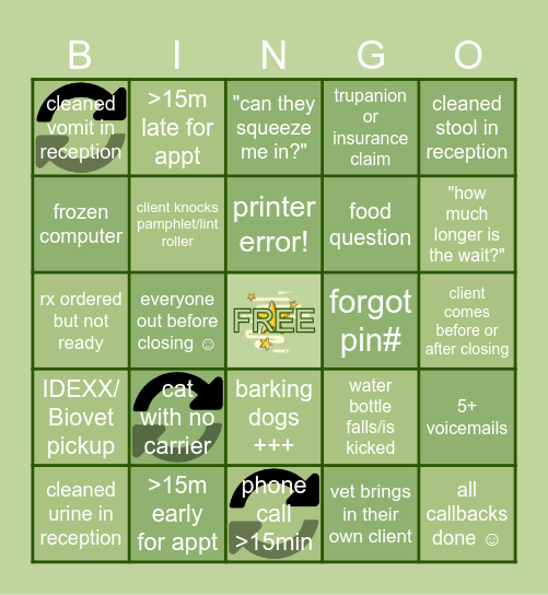 ♡ Reception Bingo ♡ Bingo Card