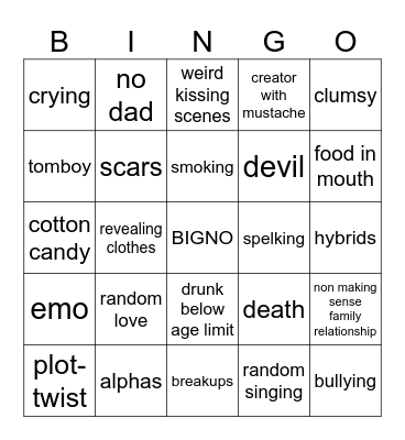 Gacha life mini movie Bingo Card