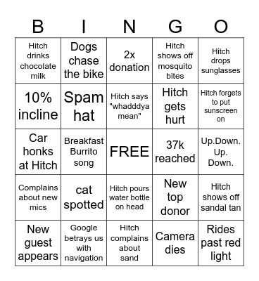 Random Tandem - Day 22 Bingo Card