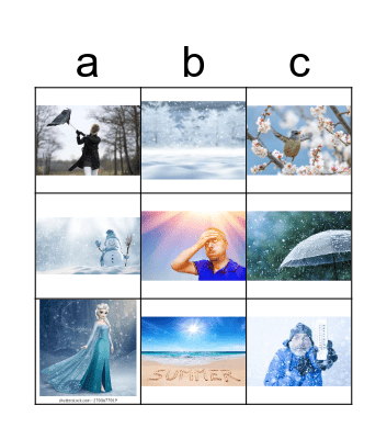 weather and season bingo Card