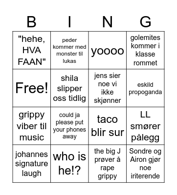en im Bingo Card