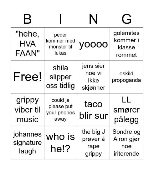 en im Bingo Card