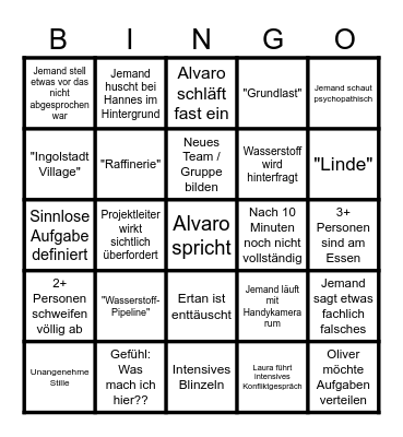 Start-Up Bingo Card