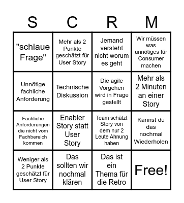 Scrum-Bingo Card