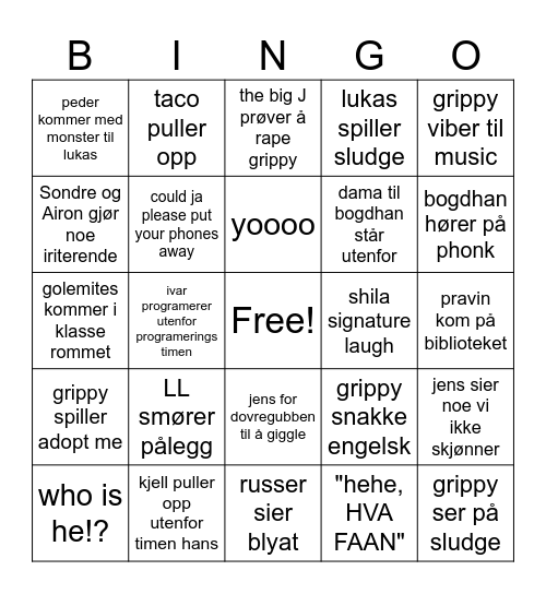 en im Bingo Card