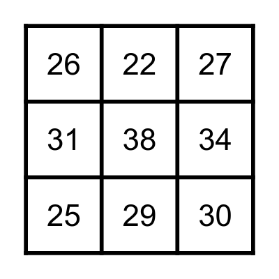 Numbers 20 to 40 Bingo Card