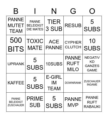 BAIT BINGO Card