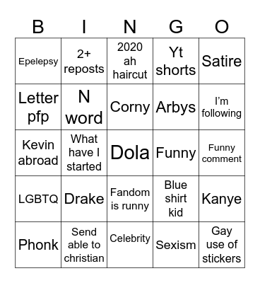 TikTok Bingo Card