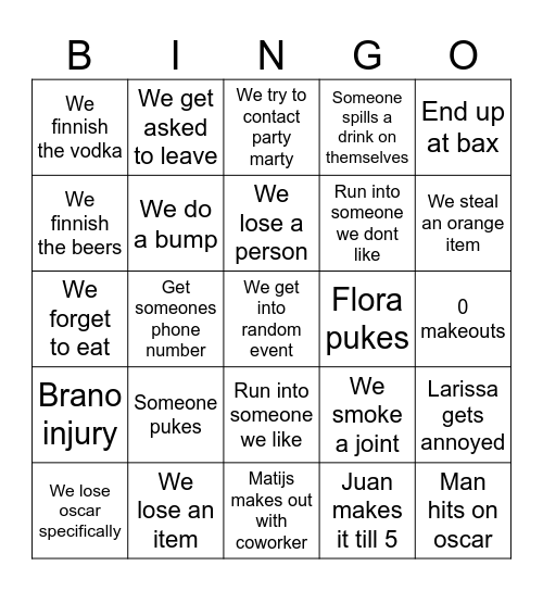 Kingsday Bingo Card