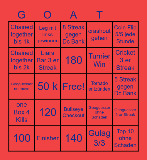 immer wieder Montags Bingo Card