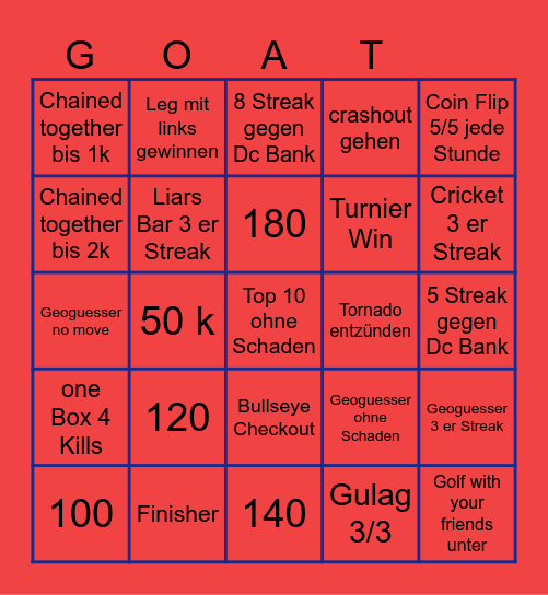 immer wieder Montags Bingo Card