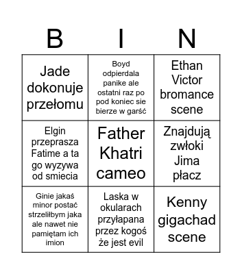 From s4e2 Bingo Card