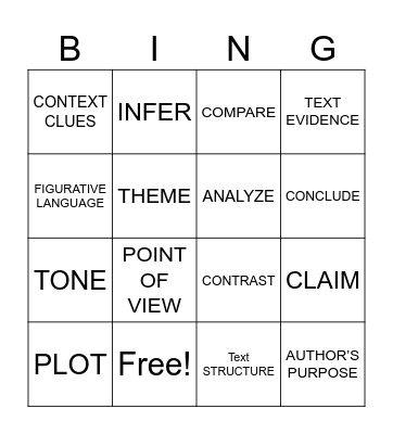 EOG Prep Bingo Card