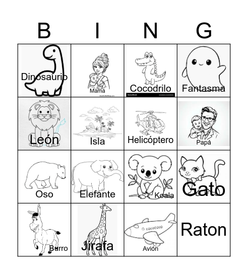 Letras A-O Bingo Card