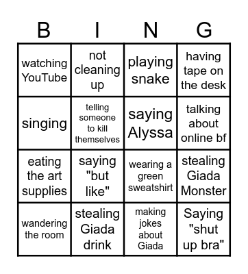 Alyssa! Bingo Card