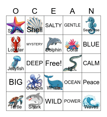 OCEAN Bingo Card