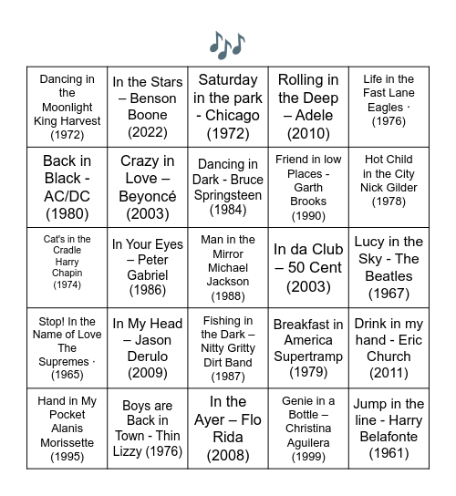SOMETHING "IN" SOMETHING Bingo Card