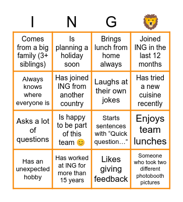 Human B-ING-O Bingo Card