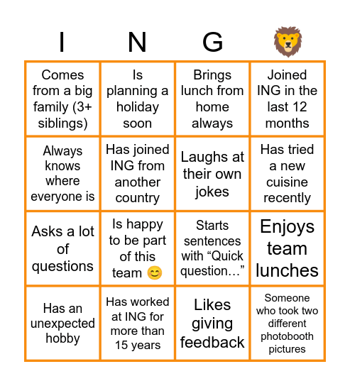 Human B-ING-O Bingo Card