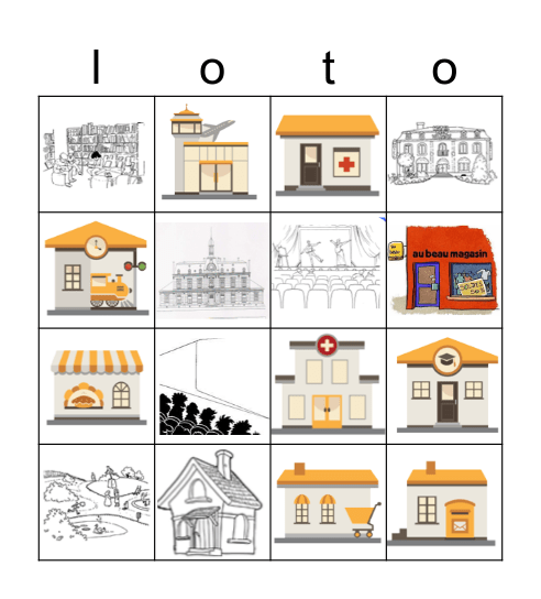 le lieux de la ville Bingo Card