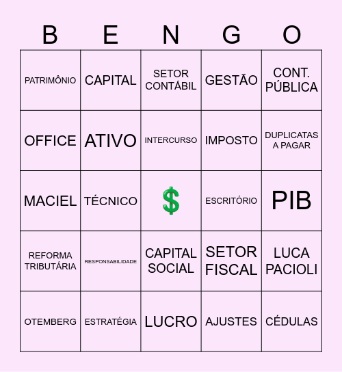 Feliz dia da Contabilidade Bingo Card
