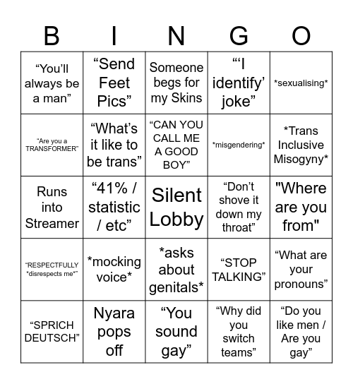 NYARA X VALORANT BINGO Card