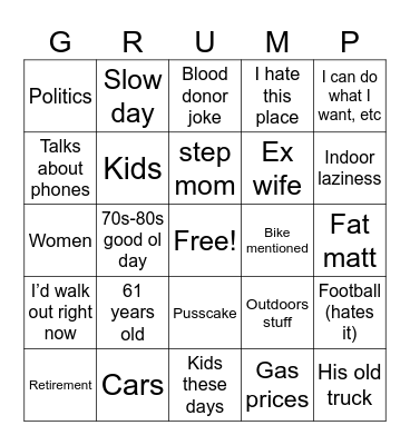 Im 61 Bingo Card