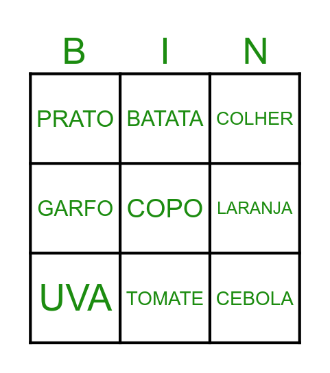 CARTELA 2 Bingo Card