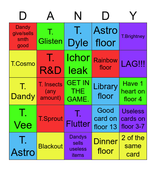Dw bingo Card