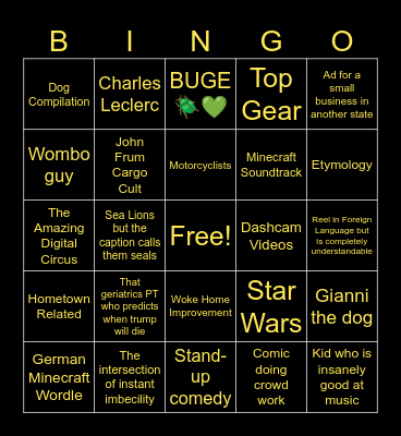 Reels Bingo Card