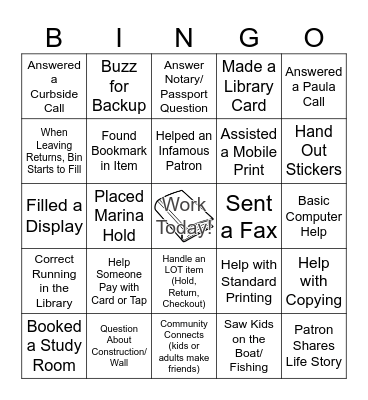 North Point Library Bingo Card
