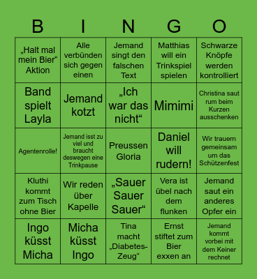 Schützen Bingo „Driesch“ Bingo Card