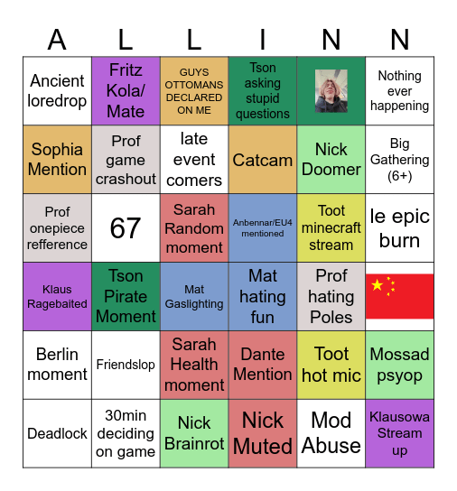 Things Happening Always Bingo Card