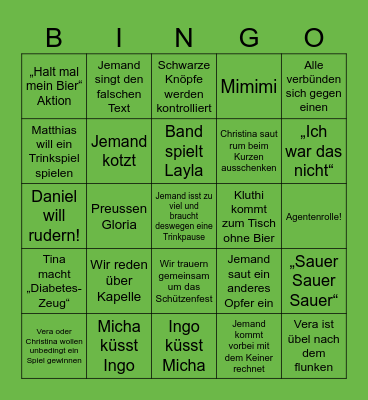 Schützen Bingo „Driesch“ Bingo Card