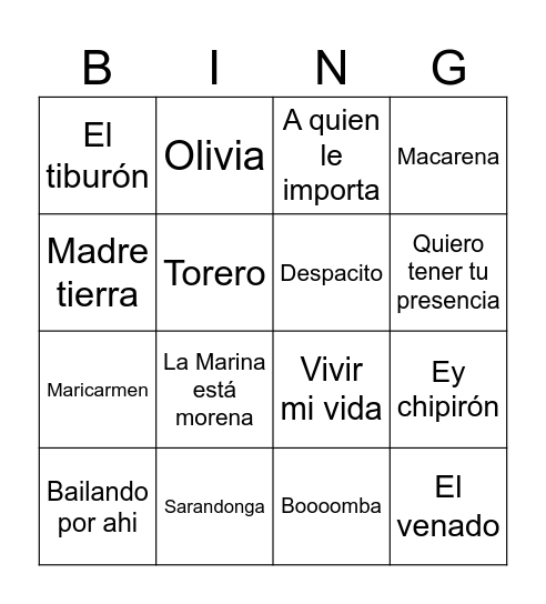 ESTIMBADA 2026 Bingo Card