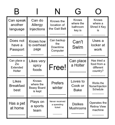 All Together Better - Get to know you Bingo Card