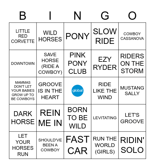 GIDDY UP! Bingo Card