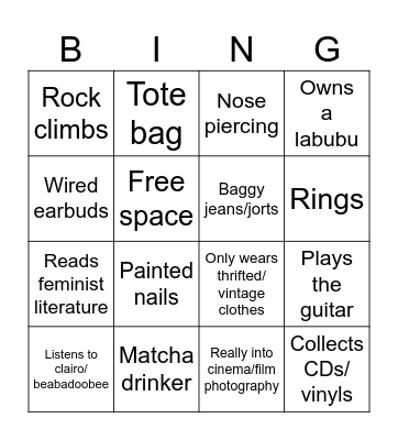Performative Man Bingo Card