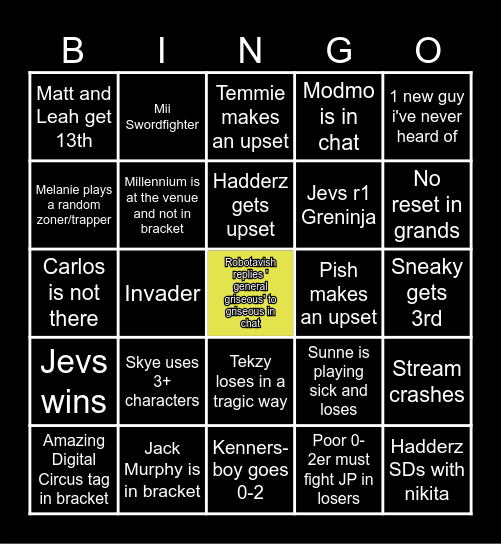 SMIB Bingo Card