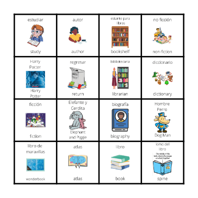 Lotería de la Biblioteca Bingo Card
