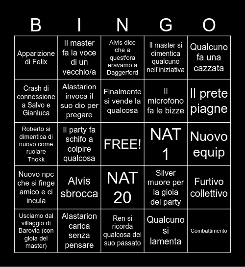 BORAVINGO Bingo Card