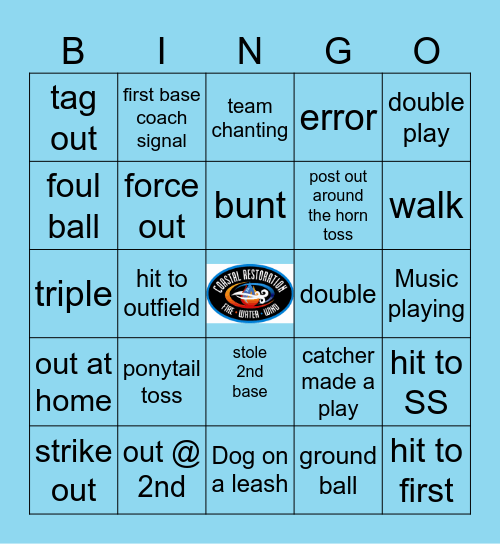 Seaside Seagulls Softball Bingo Card