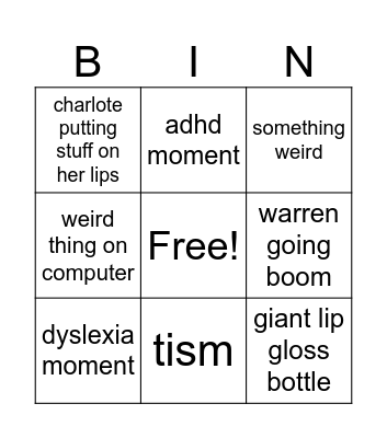 foods Bingo Card