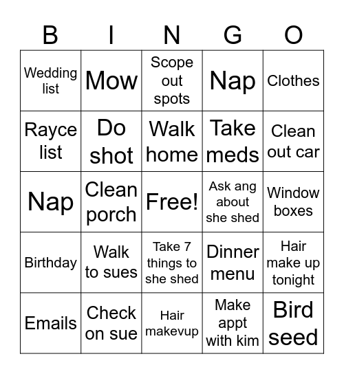 Bb7 Bingo Card
