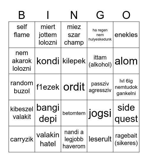 denton bingo Card